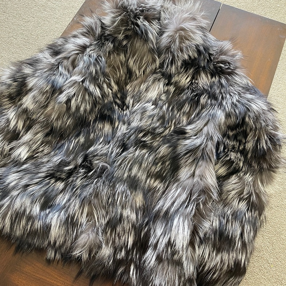 Authentic silver fox fur.